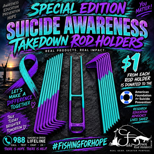 Suicide Awareness Memorial Ribbon 3 Position Bank Rod Holder